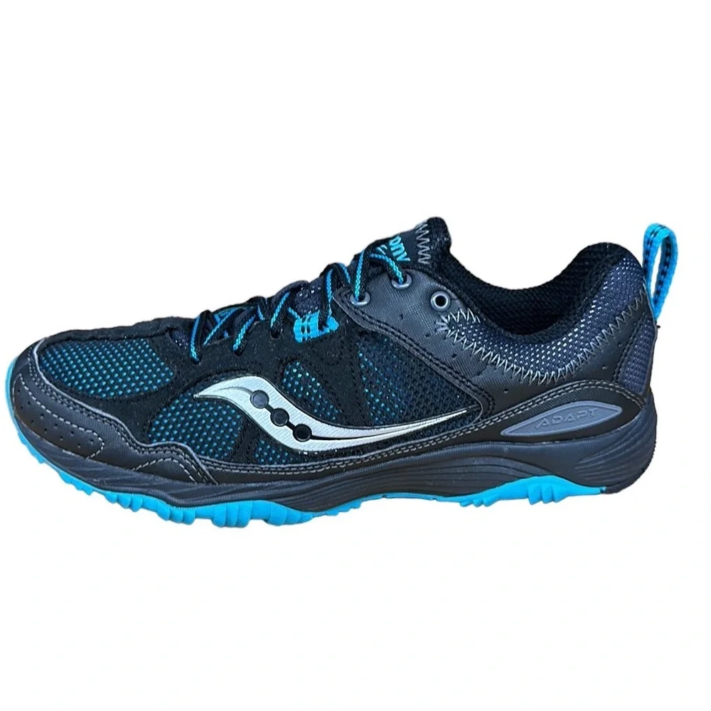 Saucony Black Blue Adapt Trail Running Hiking Walking Shoes #15148-1 Size 8.5